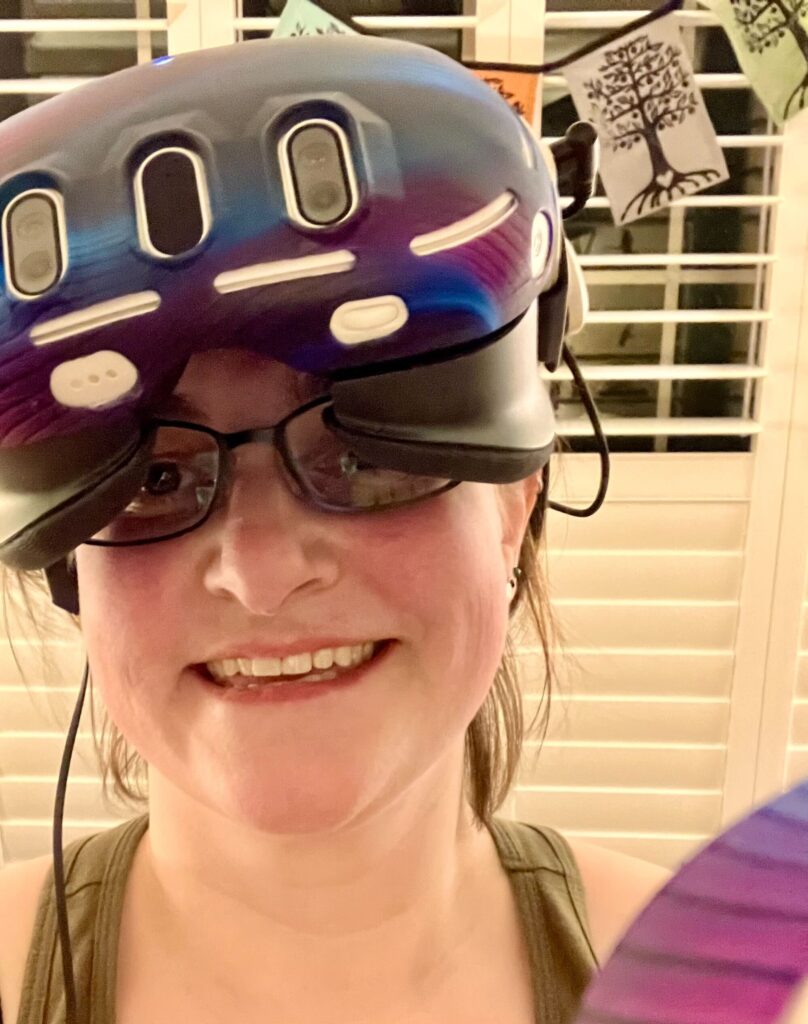 Director of Education Dr. Sarah Norton in her virtual reality headset