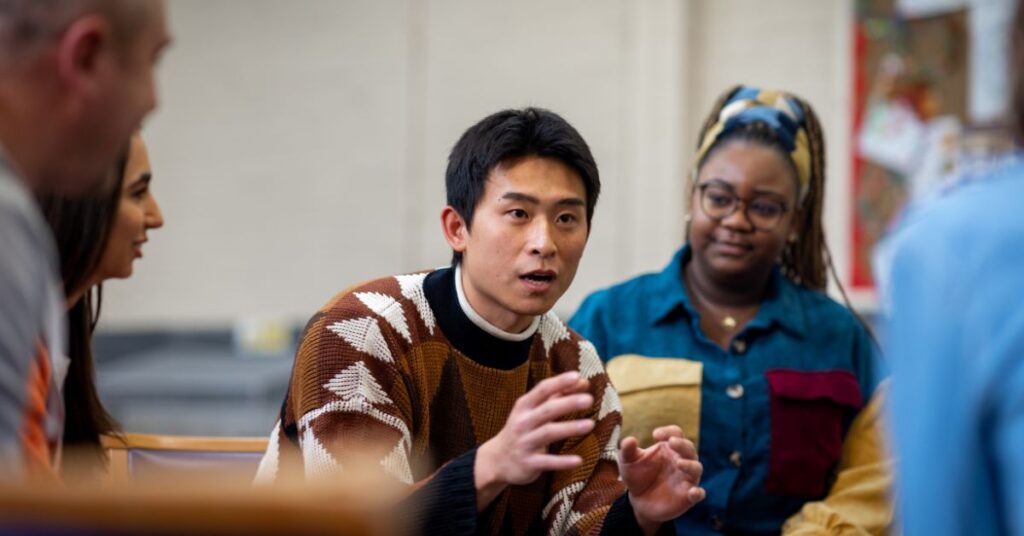 a man sharing testimonial stories about healing on past experiences